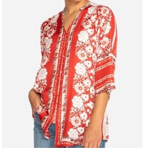 Johnny Was Zoi Silk Printed Button Down